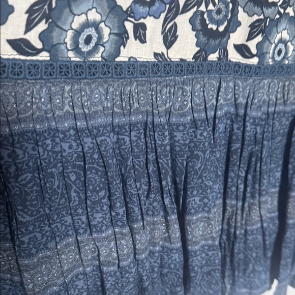 SPELL Elle Midi Skirt Floral Blue and White Size Small - Picture 5 of 10